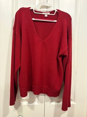 Joe Fresh Red V-Neck Sweater
